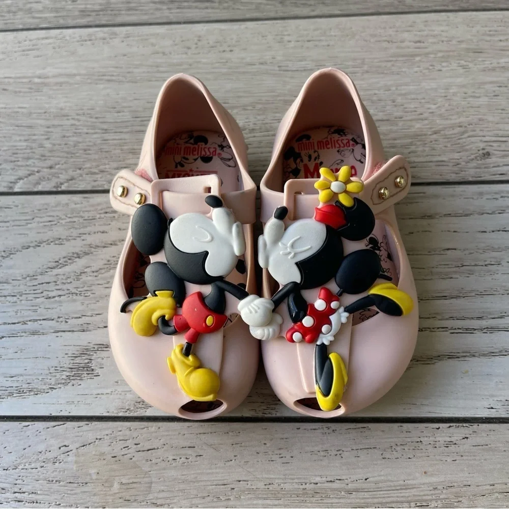 Mini Melissa Pink Kids Dress Shoes with Mickey & Minnie